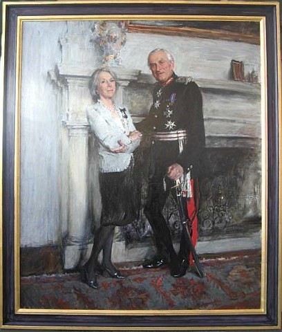 Sir Henry and Lady Elwes framed oil painting